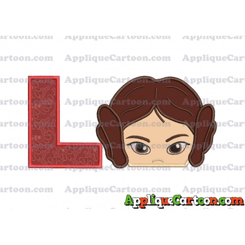 Princess Leia Star Wars Applique Embroidery Design With Alphabet L