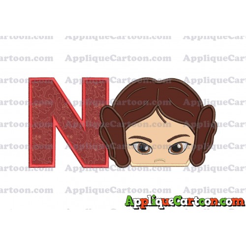 Princess Leia Star Wars Applique Embroidery Design With Alphabet N