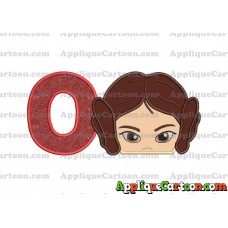 Princess Leia Star Wars Applique Embroidery Design With Alphabet O