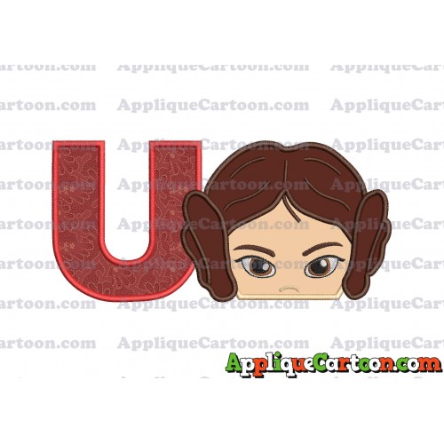 Princess Leia Star Wars Applique Embroidery Design With Alphabet U