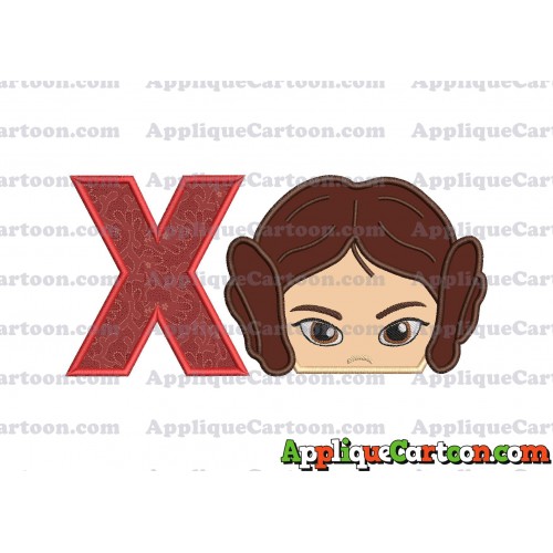 Princess Leia Star Wars Applique Embroidery Design With Alphabet X