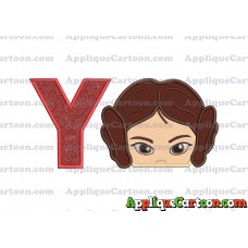 Princess Leia Star Wars Applique Embroidery Design With Alphabet Y