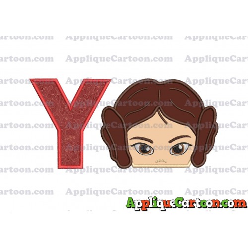 Princess Leia Star Wars Applique Embroidery Design With Alphabet Y