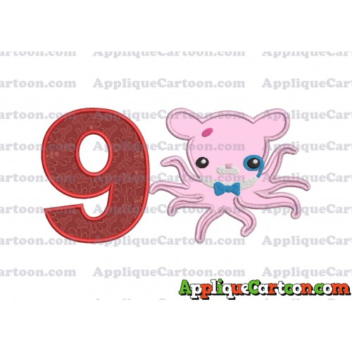 Professor Inkling Octonauts 02 Applique Embroidery Design Birthday Number 9