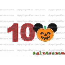 Pumpkin Bucket Mickey Ears Applique Design Birthday Number 10