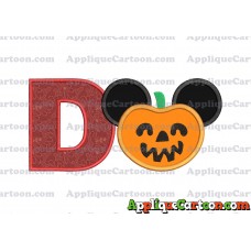 Pumpkin Bucket Mickey Ears Applique Design With Alphabet D