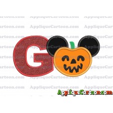 Pumpkin Bucket Mickey Ears Applique Design With Alphabet G