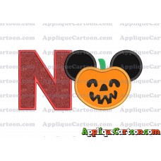 Pumpkin Bucket Mickey Ears Applique Design With Alphabet N