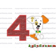 Puppy Bubble Guppies Applique Embroidery Design Birthday Number 4
