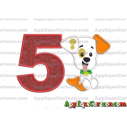 Puppy Bubble Guppies Applique Embroidery Design Birthday Number 5