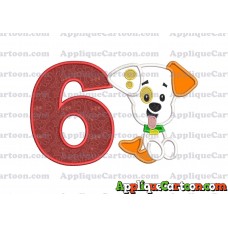 Puppy Bubble Guppies Applique Embroidery Design Birthday Number 6