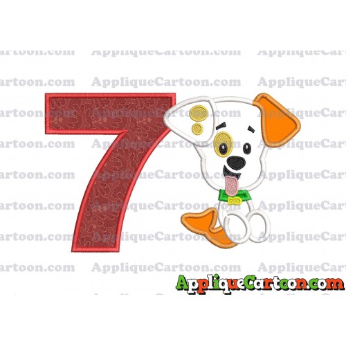 Puppy Bubble Guppies Applique Embroidery Design Birthday Number 7