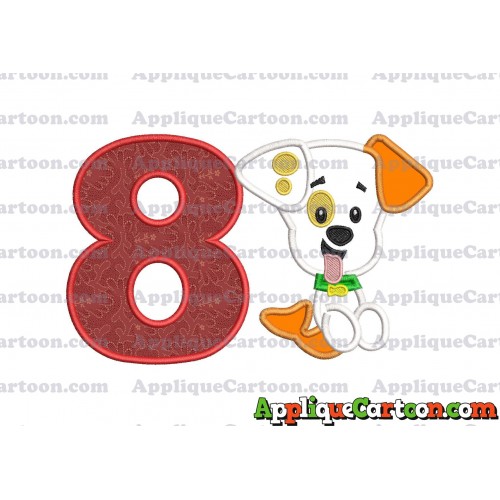 Puppy Bubble Guppies Applique Embroidery Design Birthday Number 8