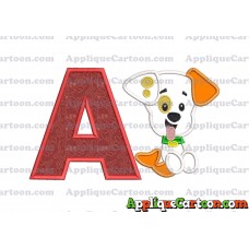 Puppy Bubble Guppies Applique Embroidery Design With Alphabet A