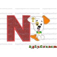 Puppy Bubble Guppies Applique Embroidery Design With Alphabet N