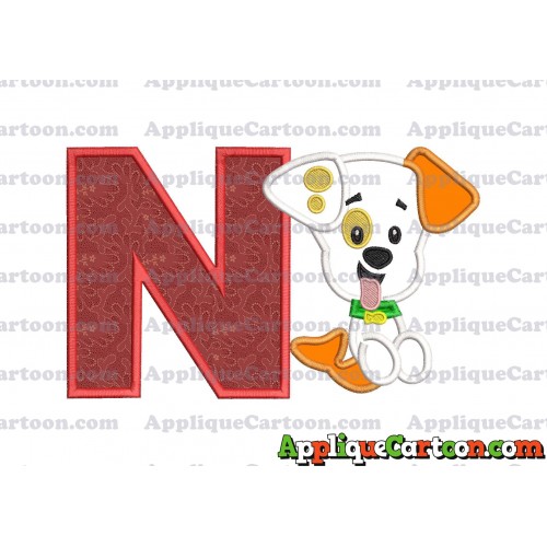 Puppy Bubble Guppies Applique Embroidery Design With Alphabet N