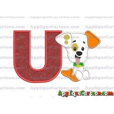 Puppy Bubble Guppies Applique Embroidery Design With Alphabet U