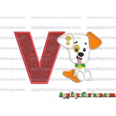 Puppy Bubble Guppies Applique Embroidery Design With Alphabet V