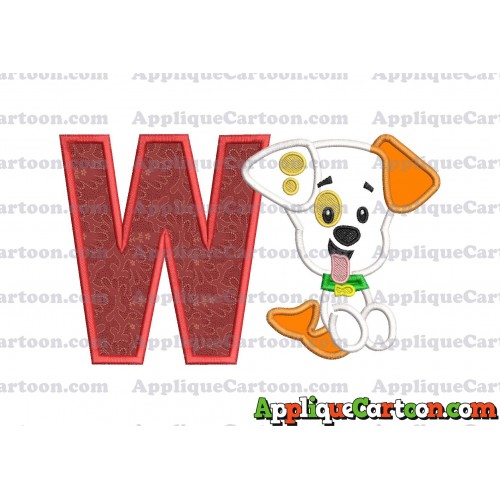 Puppy Bubble Guppies Applique Embroidery Design With Alphabet W