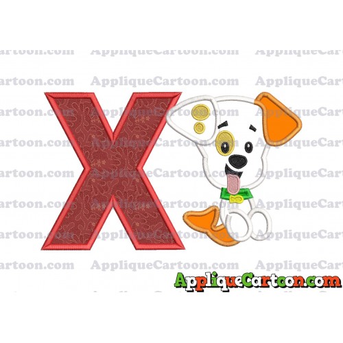 Puppy Bubble Guppies Applique Embroidery Design With Alphabet X