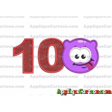 Purple Jelly Applique Embroidery Design Birthday Number 10