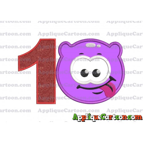 Purple Jelly Applique Embroidery Design Birthday Number 1