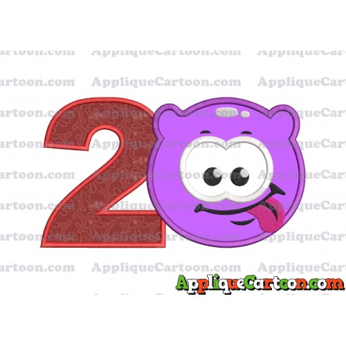 Purple Jelly Applique Embroidery Design Birthday Number 2