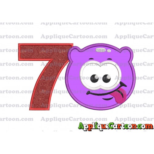 Purple Jelly Applique Embroidery Design Birthday Number 7