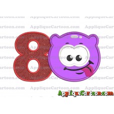 Purple Jelly Applique Embroidery Design Birthday Number 8