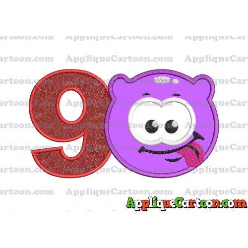 Purple Jelly Applique Embroidery Design Birthday Number 9