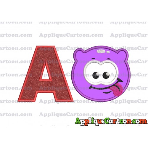 Purple Jelly Applique Embroidery Design With Alphabet A