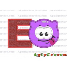 Purple Jelly Applique Embroidery Design With Alphabet E