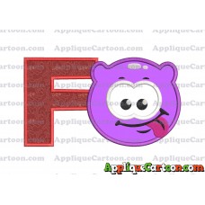 Purple Jelly Applique Embroidery Design With Alphabet F