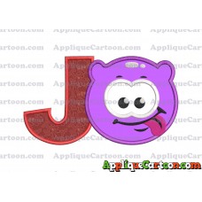 Purple Jelly Applique Embroidery Design With Alphabet J