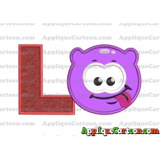 Purple Jelly Applique Embroidery Design With Alphabet L