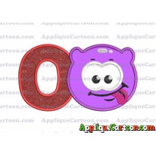Purple Jelly Applique Embroidery Design With Alphabet O
