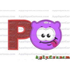 Purple Jelly Applique Embroidery Design With Alphabet P