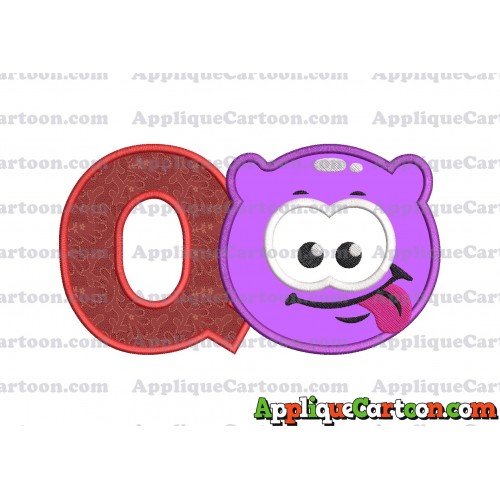 Purple Jelly Applique Embroidery Design With Alphabet Q
