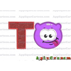 Purple Jelly Applique Embroidery Design With Alphabet T
