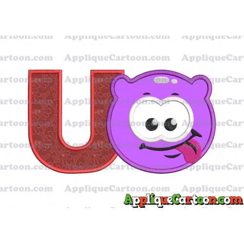 Purple Jelly Applique Embroidery Design With Alphabet U