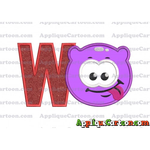 Purple Jelly Applique Embroidery Design With Alphabet W