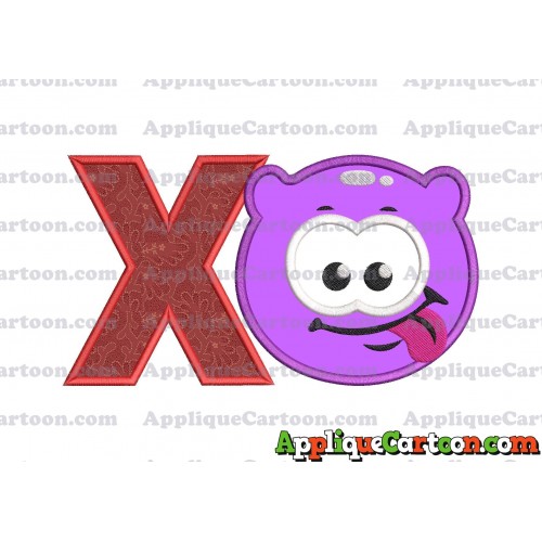 Purple Jelly Applique Embroidery Design With Alphabet X