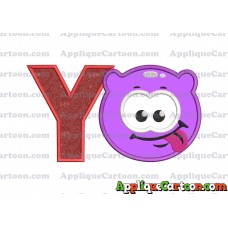 Purple Jelly Applique Embroidery Design With Alphabet Y