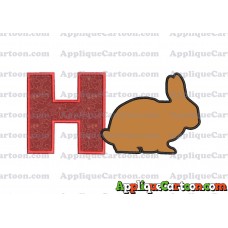 Rabbit Silhouette Applique Embroidery Design With Alphabet H