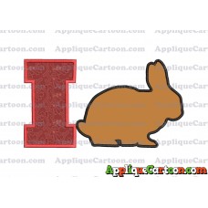 Rabbit Silhouette Applique Embroidery Design With Alphabet I