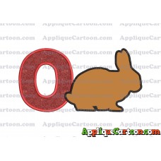 Rabbit Silhouette Applique Embroidery Design With Alphabet O