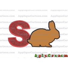 Rabbit Silhouette Applique Embroidery Design With Alphabet S