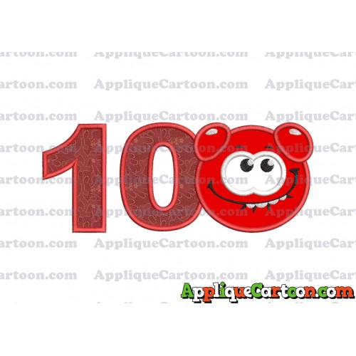Red Jelly Applique Embroidery Design Birthday Number 10