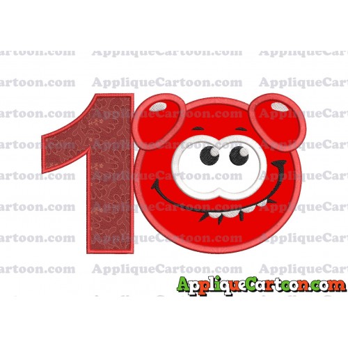 Red Jelly Applique Embroidery Design Birthday Number 1