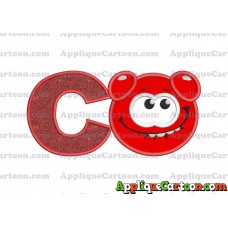 Red Jelly Applique Embroidery Design With Alphabet C